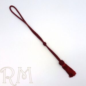 Fiador para manípulo de rayón fleco fino 30 cm rojo
