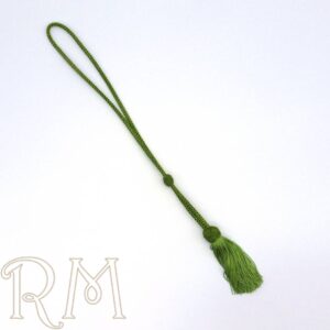 Fiador para manípulo de rayón fleco fino 30 cm verde